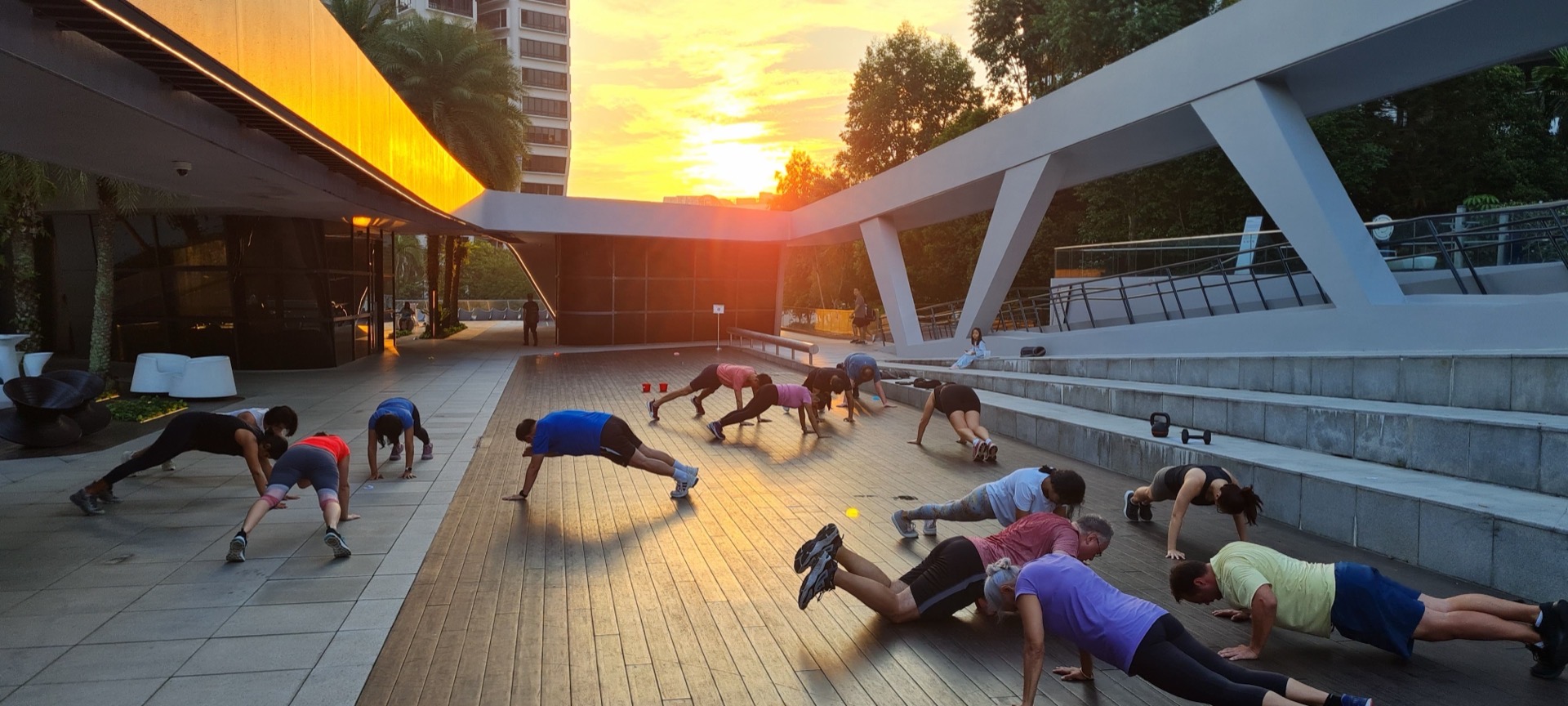 A FitBeat outdoor bootcamp at a Singapore condominium